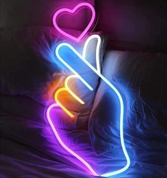 Heart and Hand Neon Sign