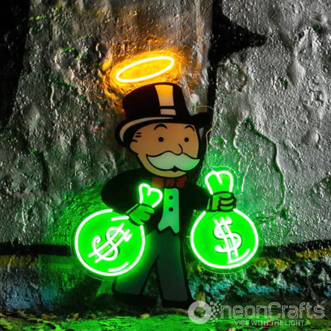 Mr. Monopoly Neon Sign UV Printed